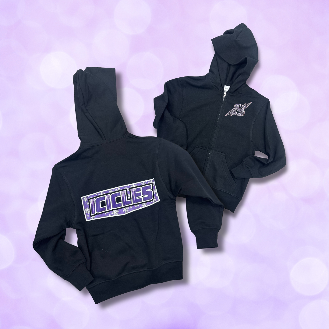 Zip Hoodie - Team Name Logo/Rhinestone 'S' NEW (Avalanche, Icicles, Sprinkles)