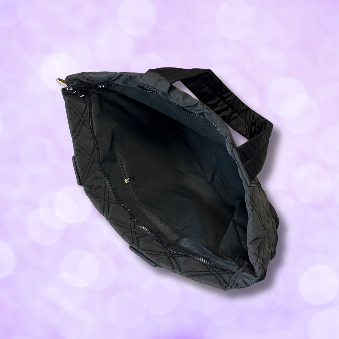 Quilted Tote with Rhinestone 'S'