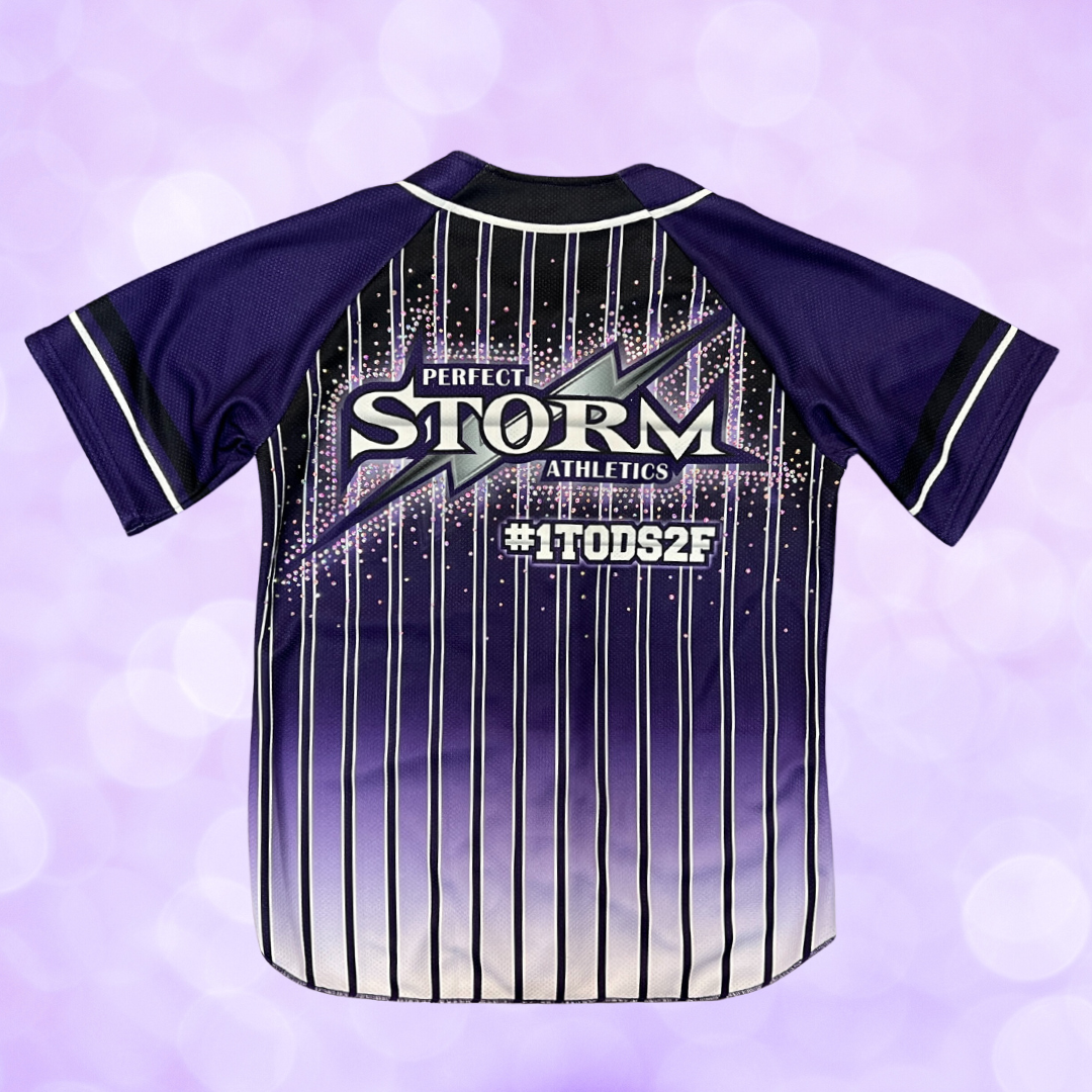 Jersey - Purple Striped Baseball Style - Rhinestone or No Stones SALE!