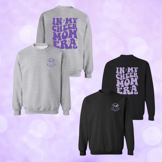 Crewneck Sweatshirt - Cheer Mom Era - Black & Grey