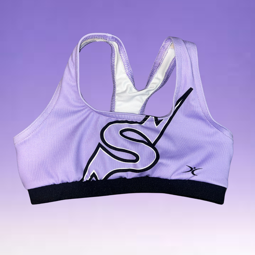 Sports Bra - Pro Cheer Lavender S Logo