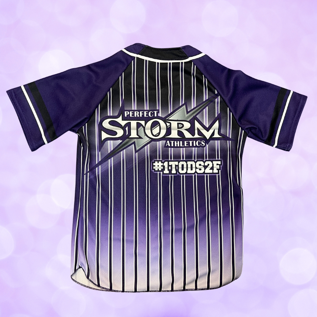 Jersey - Purple Striped Baseball Style - Rhinestone or No Stones SALE!