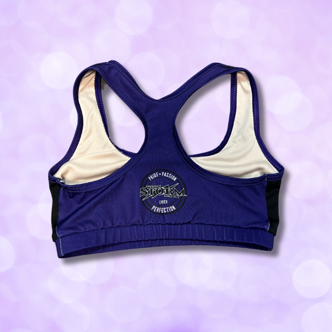 Sports Bra - Pro Cheer Black Bra w/ Rhinestones
