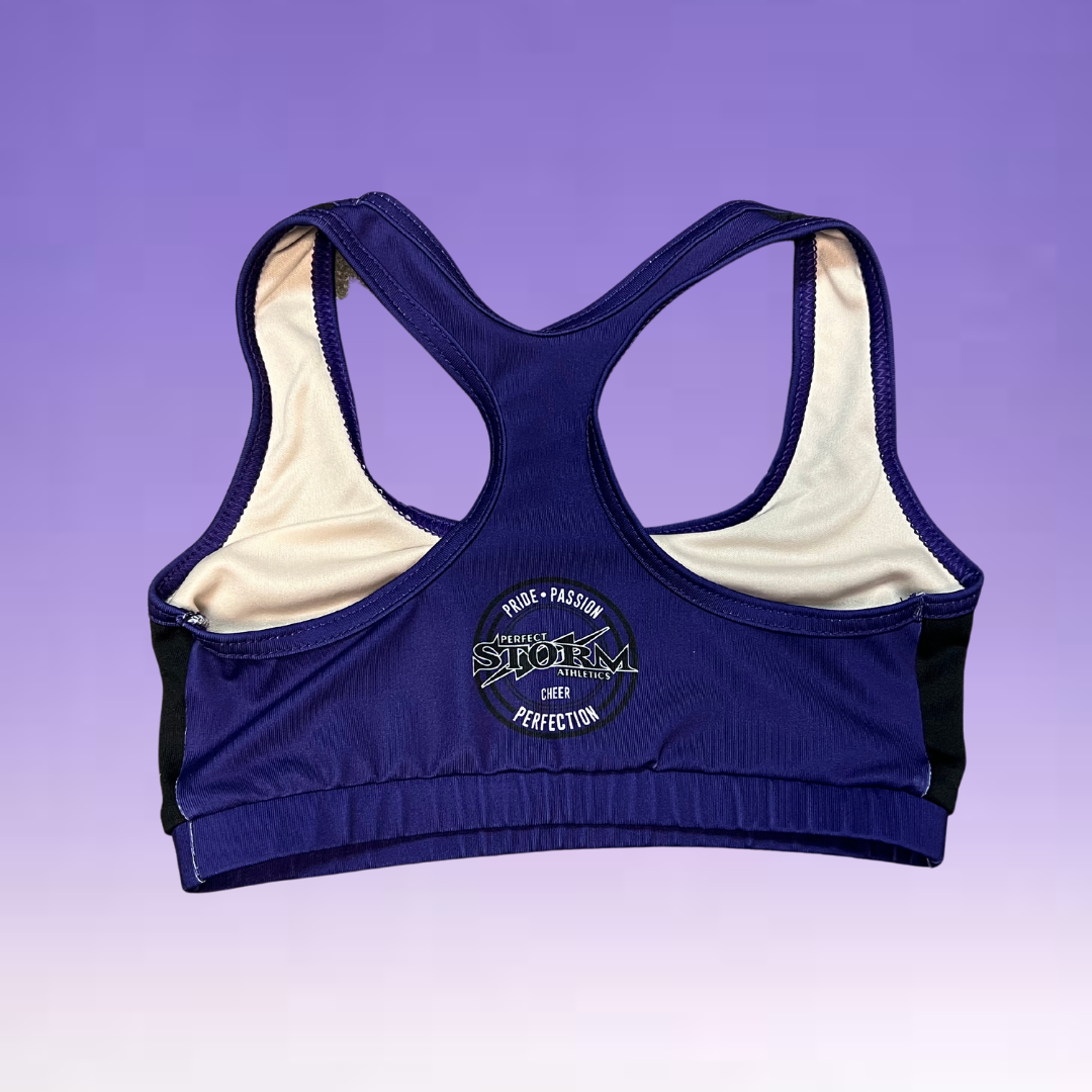 Classic Black Sports Bra w/ Rhinestones