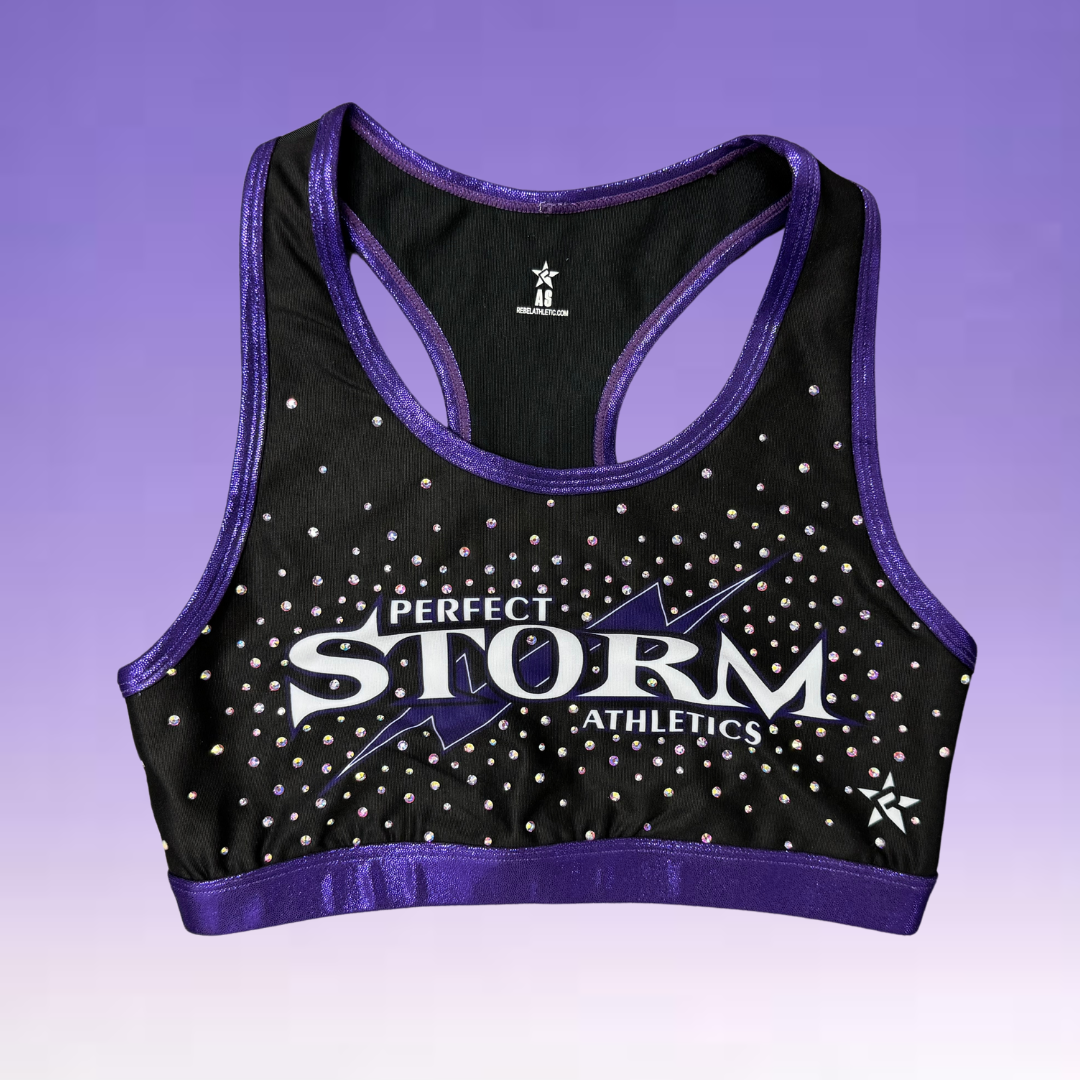 Sports Bra - Rebel Rhinestone Burst w/ Purple Mystique SALE!