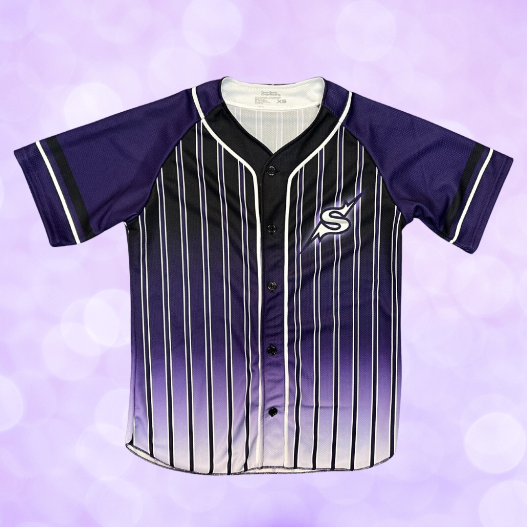 Jersey - Purple Striped Baseball Style - Rhinestone or No Stones SALE!
