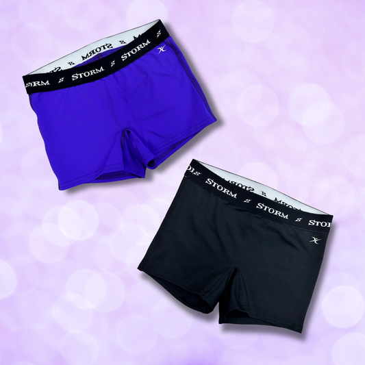 Shorts - Pro Cheer Storm Band - Black or Purple NEW