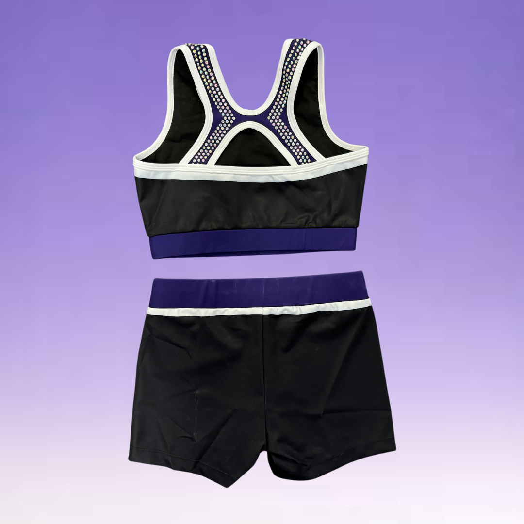 Sports Bra - Rhinestones w/ White Trim