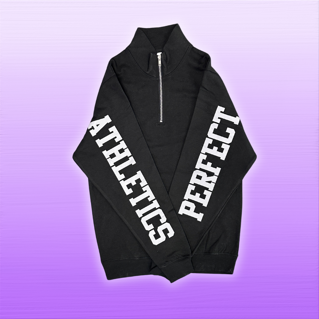 1/4 Zip - Black Perfect Storm Athletics on Back