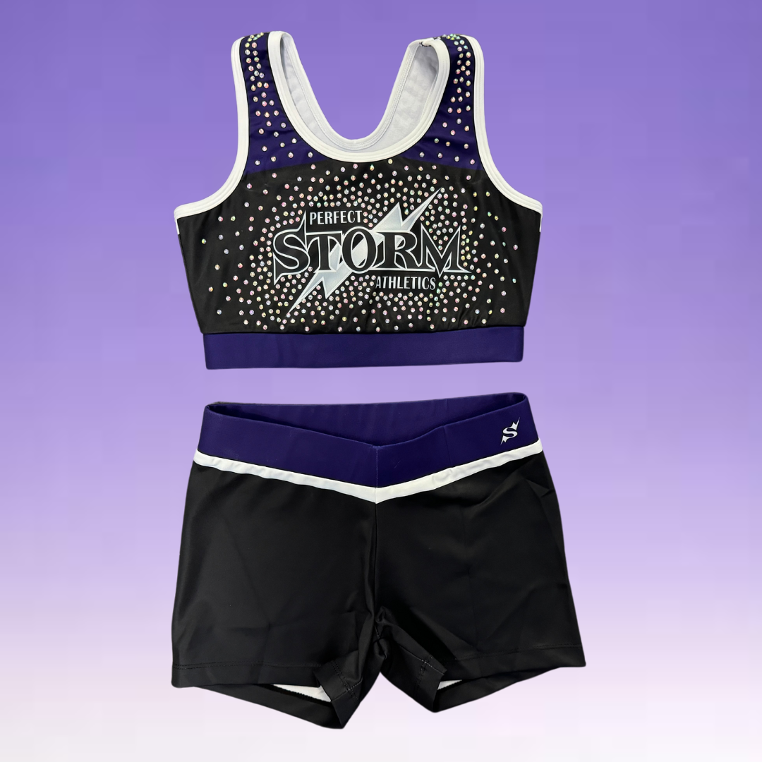 Sports Bra - Rhinestones w/ White Trim