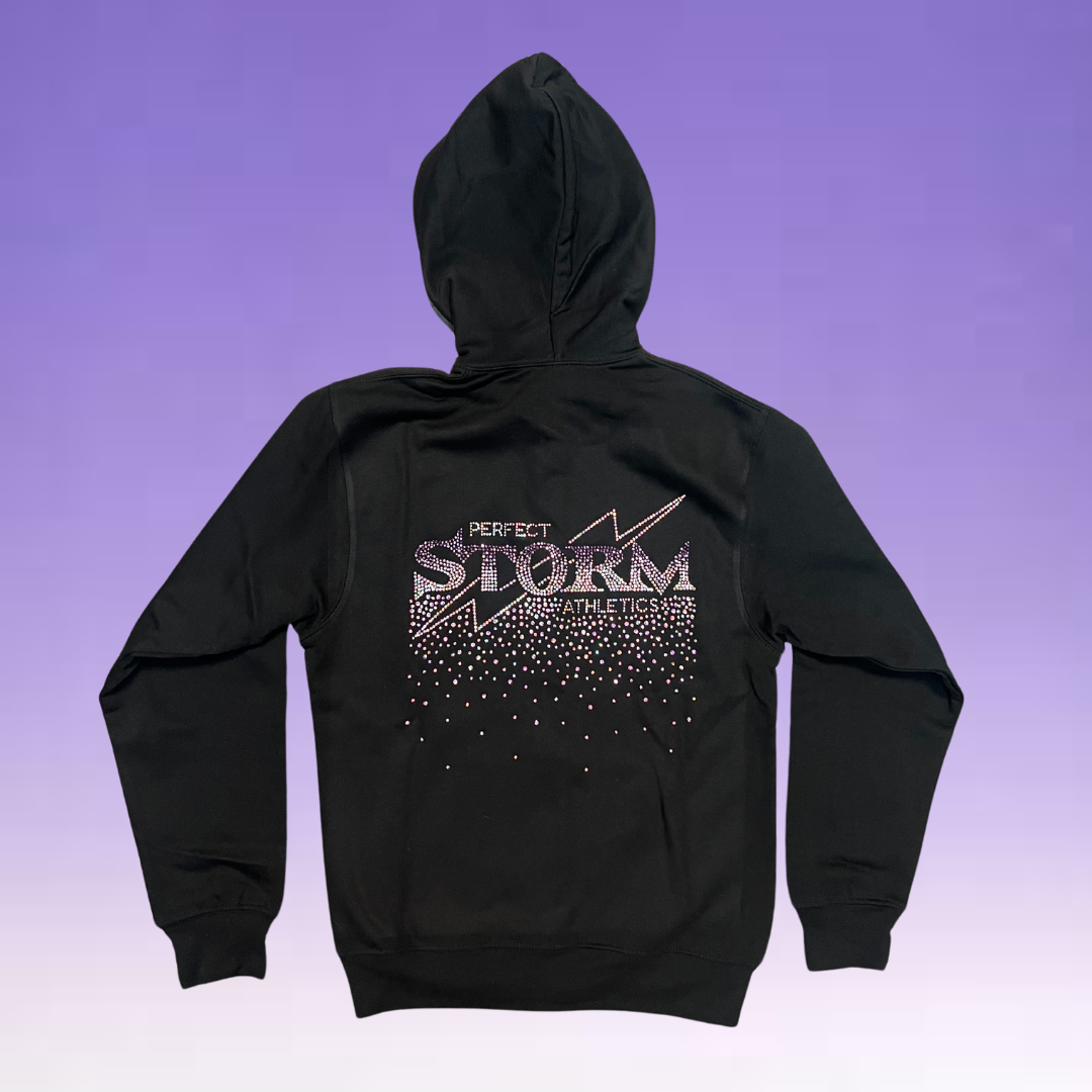 Zip Hoodie - Purple Rhinestones