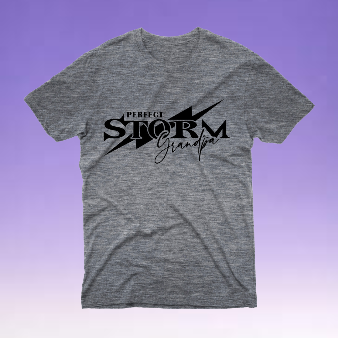 Storm Dad & Grandpa - Grey Tee w/ Black Logo