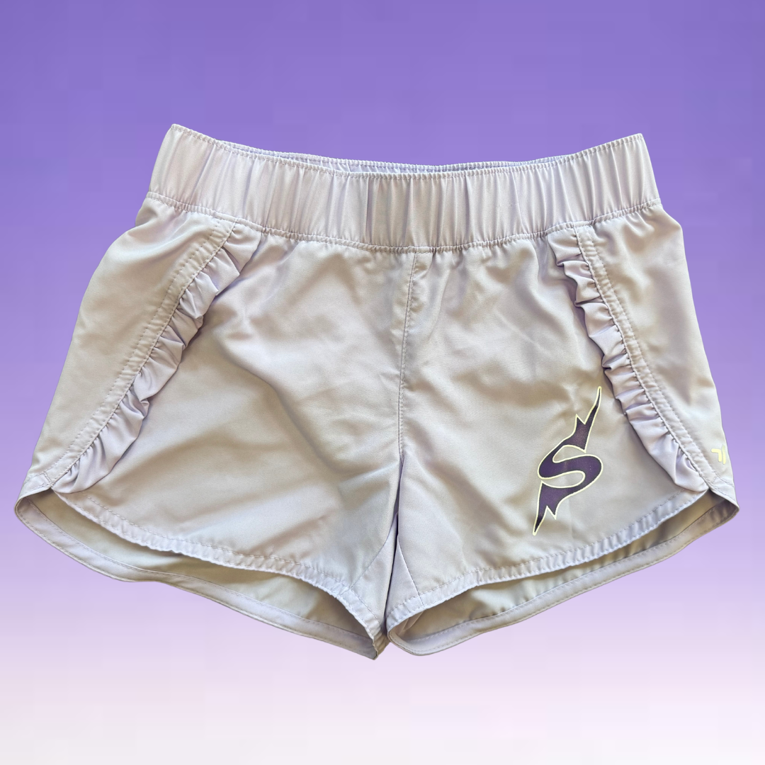 Shorts - Loose Fit Ruffle - Black or Lavender SALE size 10-12 & 14