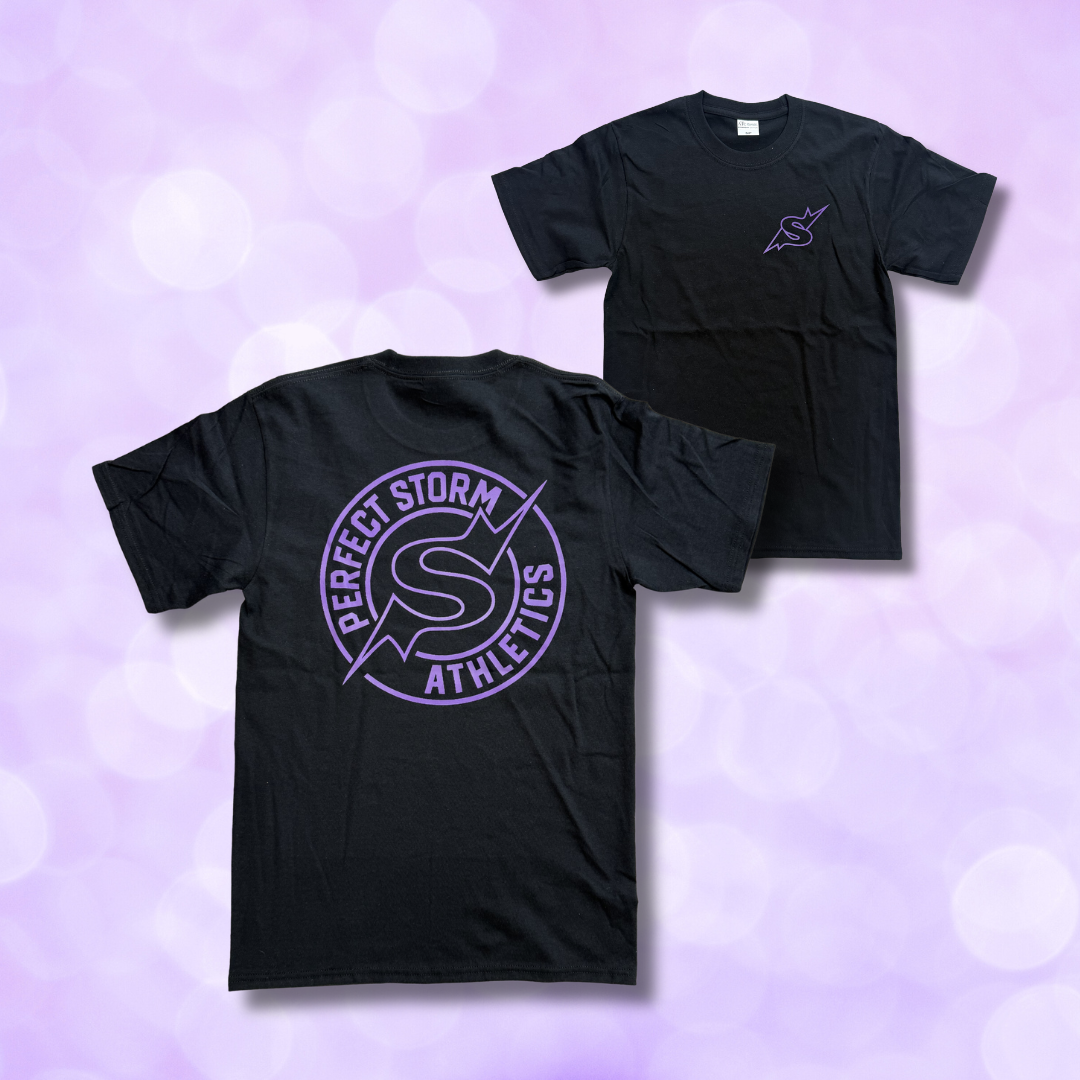 T-Shirt - Circle Logo on Back - Black - NEW
