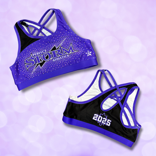 Sports Bra - Purple Rebel with Rhinestones & 2025 Maple Leaf on Back LAST CHANCE