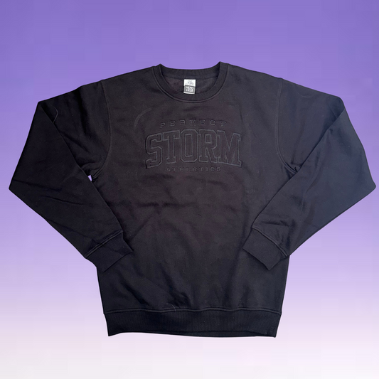 Crewneck Sweatshirt - Black Embroidered Black Logo SALE!