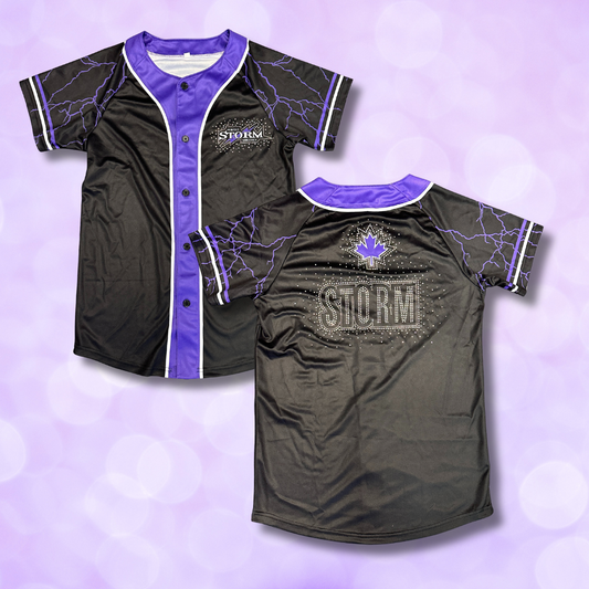 Jersey - Lightning Bolt Sleeves with Rhinestone 'Storm' on back