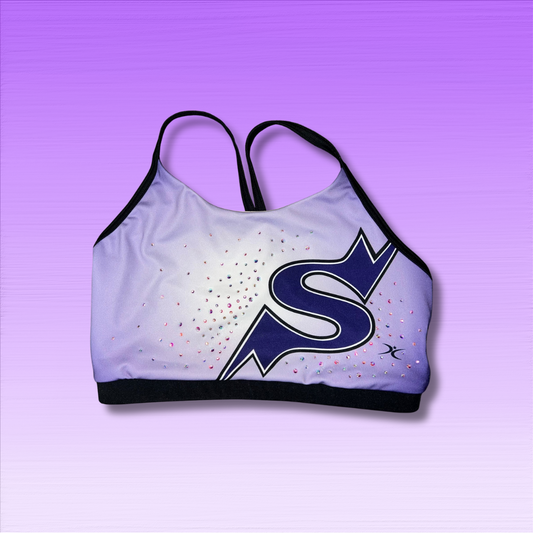 Sports Bra - Pro Cheer Lavender Gradient w/ Rhinestones