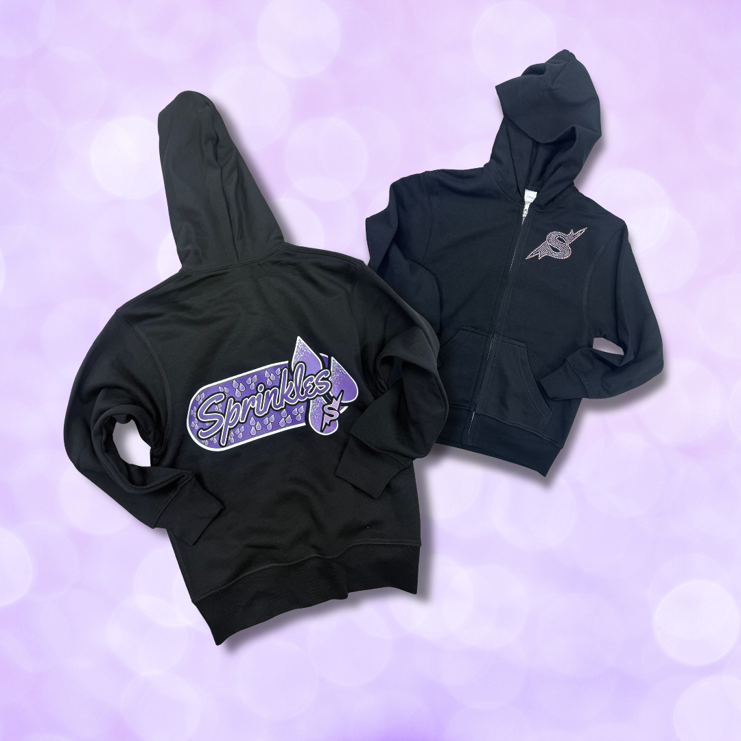 Zip Hoodie - Team Name Logo/Rhinestone 'S' NEW (Avalanche, Icicles, Sprinkles)