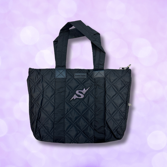 Quilted Tote with Rhinestone 'S'