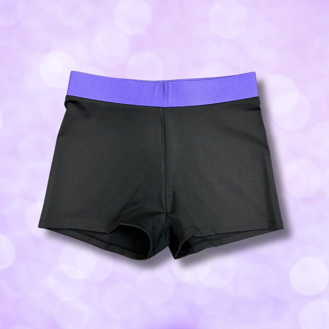 Shorts - Black with Dark Purple Waist Band NEW