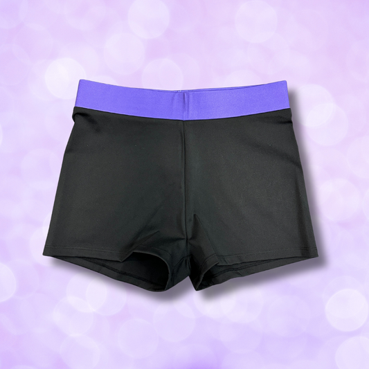 Shorts - Black with Dark Purple Waist Band NEW