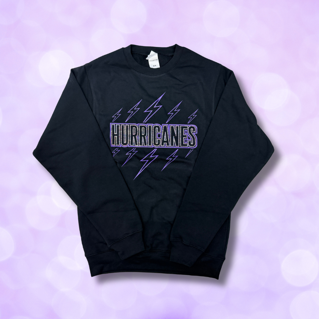 Crewneck Sweatshirt - Team Name Rhinestones (Frost, Hurricanes, Twisters, Black Ice, Avalanche)