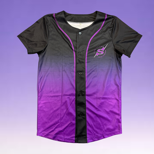 Perfect Storm Ombre Baseball Jersey - Black and Purple