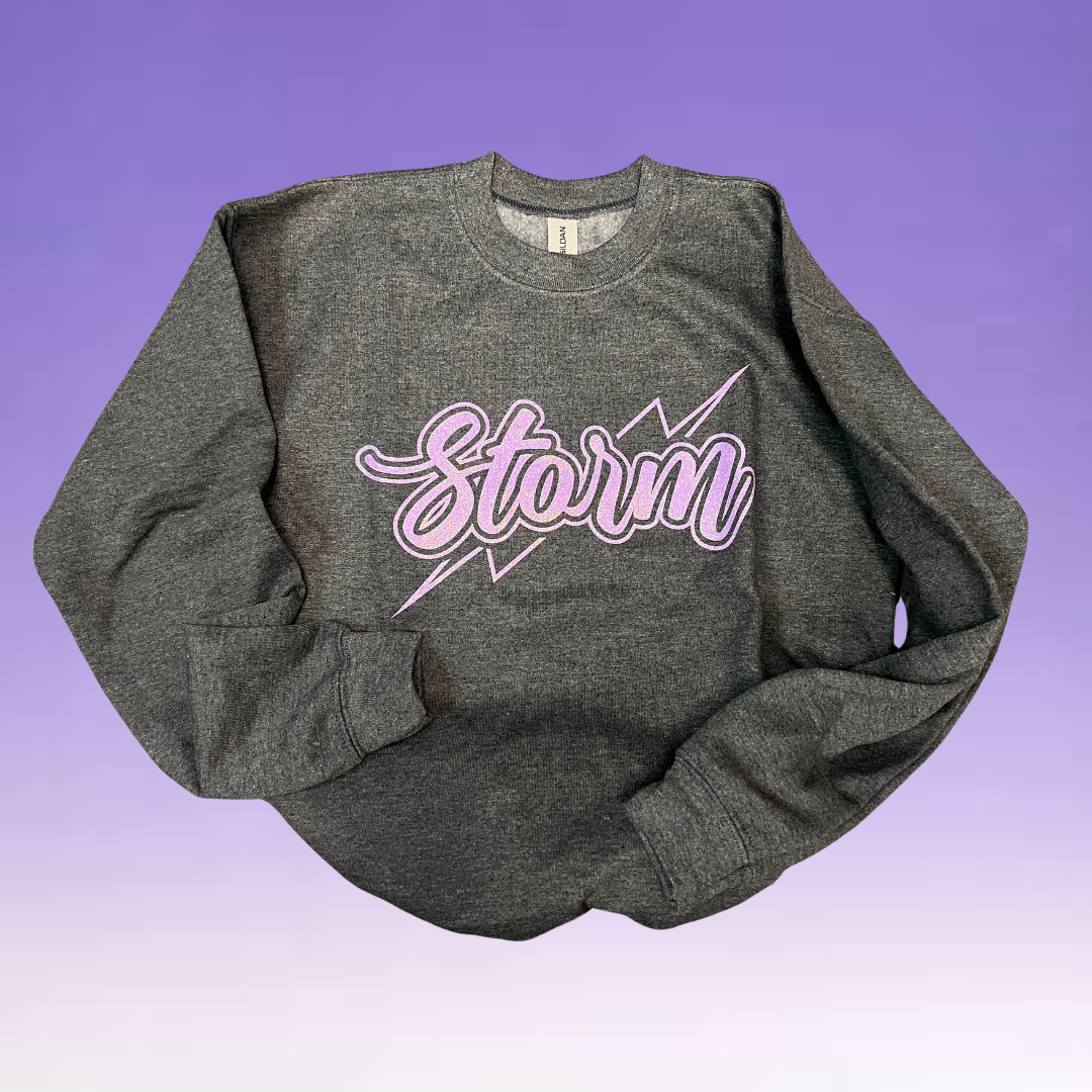 Glitter Crewneck Sweatshirt - Storm - Youth & Adult