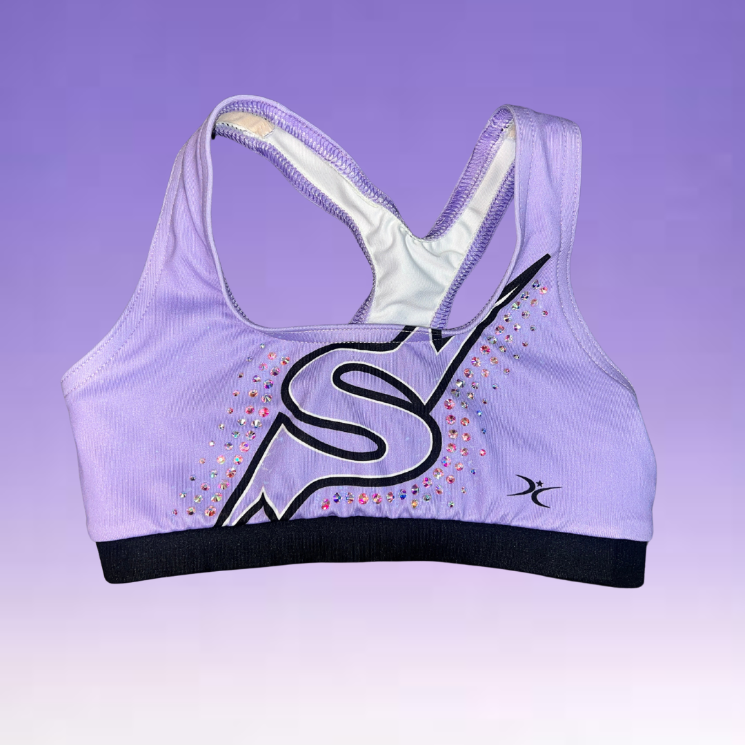 Pro Cheer Sports Bra - "S" Logo Lavender