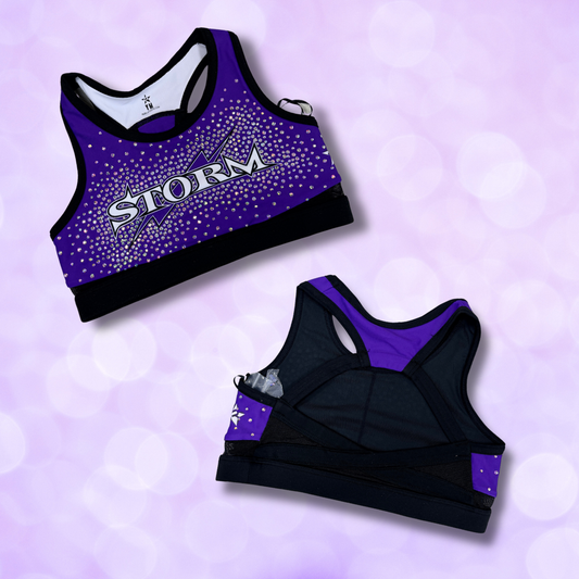Sports Bra - Rebel Rhinestone - Mesh on Back NEW
