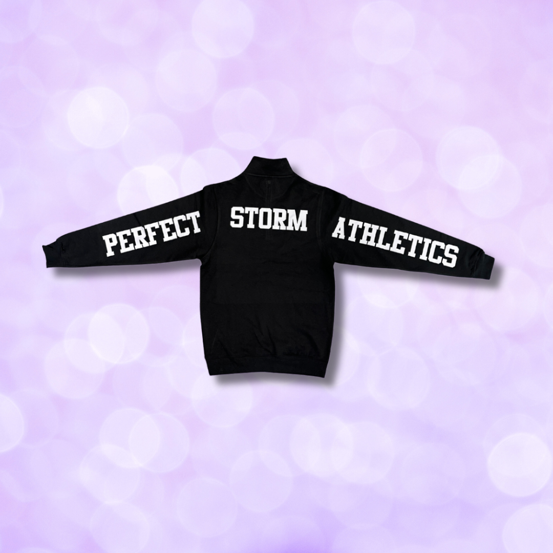 1/4 Zip - Black Perfect Storm Athletics on Back