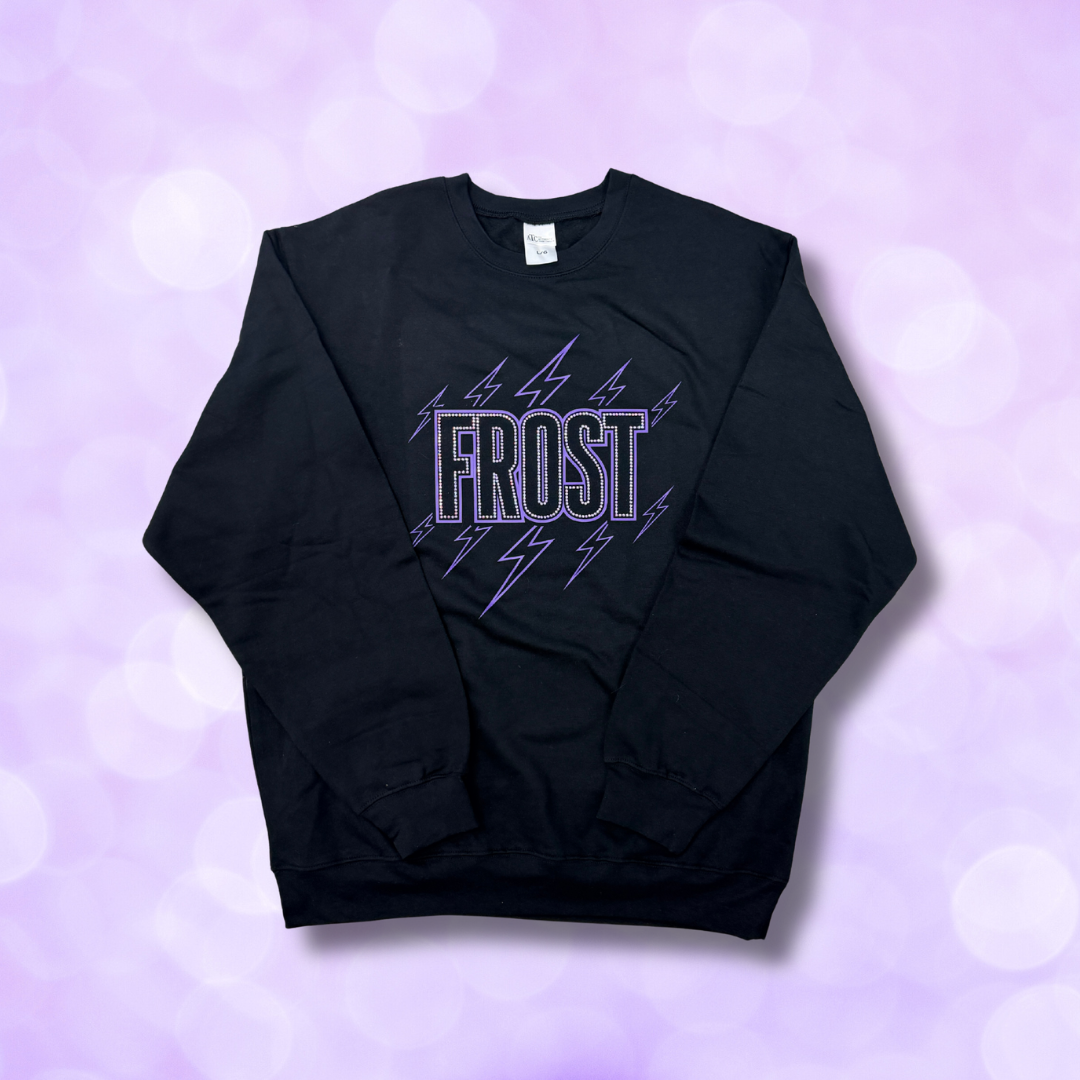 Crewneck Sweatshirt - Team Name Rhinestones (Frost, Hurricanes, Twisters, Black Ice, Avalanche)