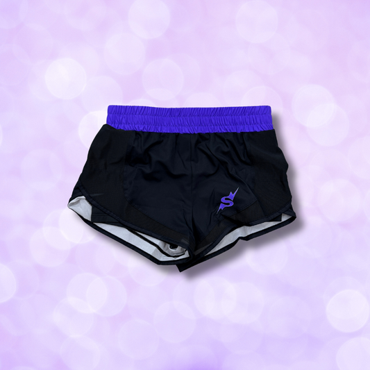 Shorts CS - Black with Purple Waist Band, Mesh Accent NEW