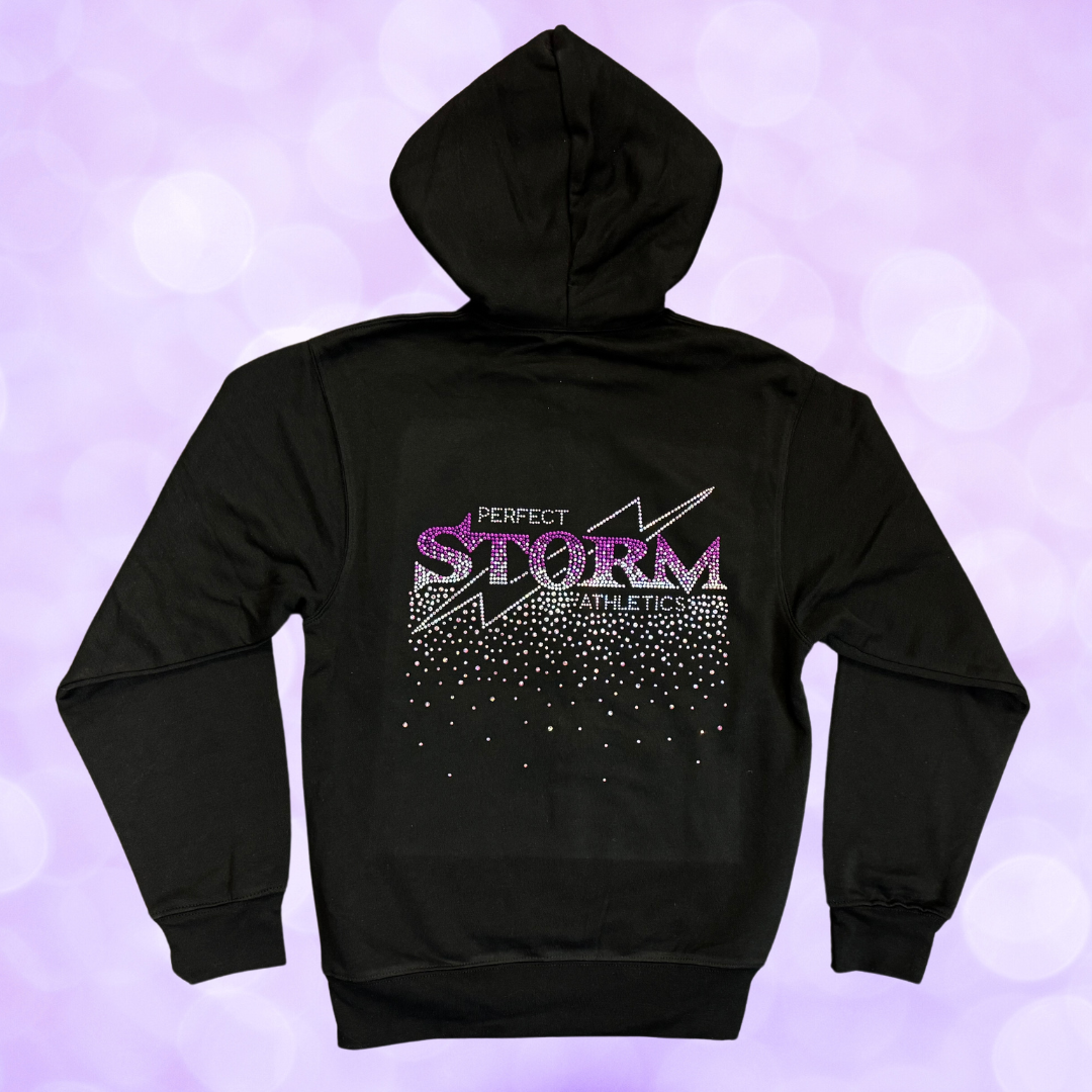 Zip Hoodie - Purple Rhinestones