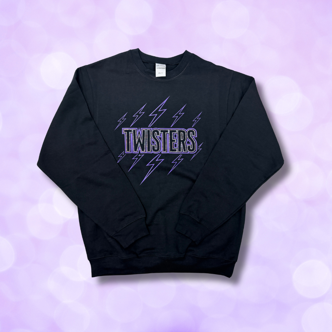 Crewneck Sweatshirt - Team Name Rhinestones (Frost, Hurricanes, Twisters, Black Ice, Avalanche)