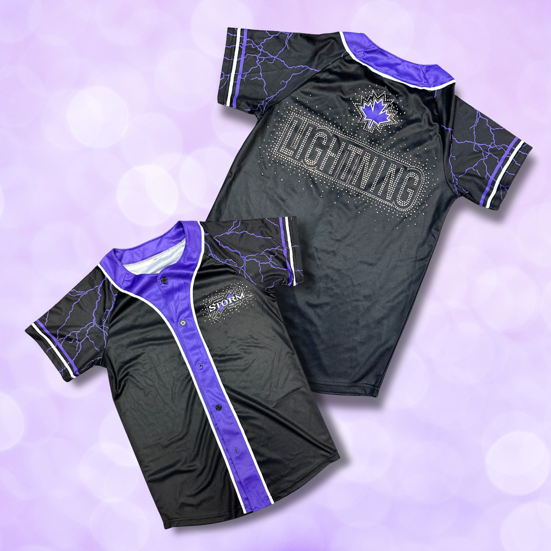 Jersey - Team Name - Bolt Sleeves with Rhinestone NEW