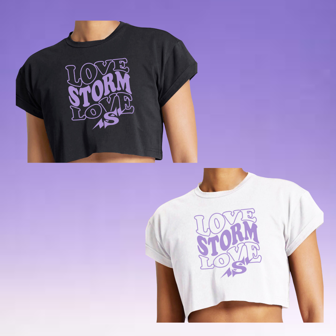 Love Storm Cropped T-Shirt - Black & White