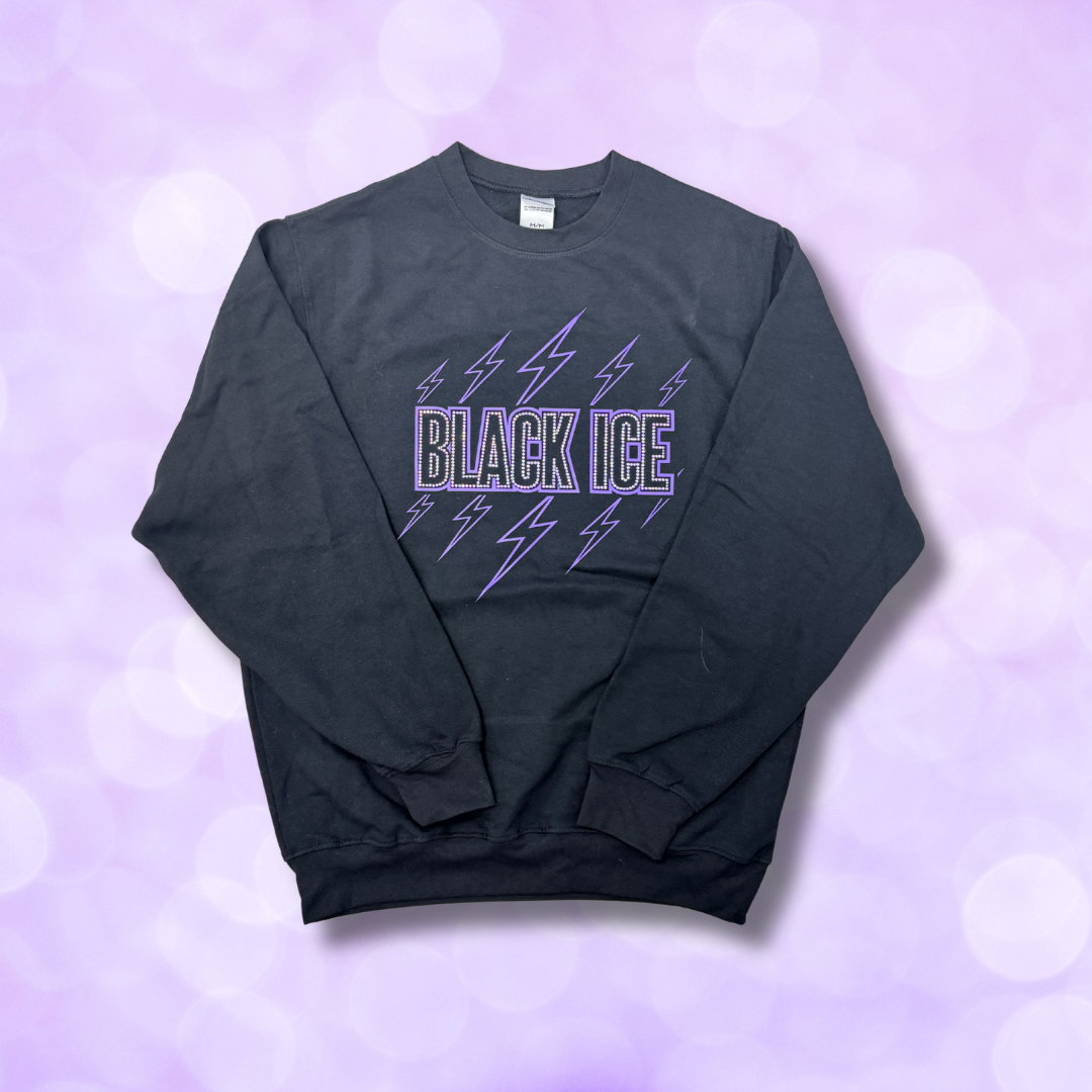 Crewneck Sweatshirt - Team Name Rhinestones (Frost, Hurricanes, Twisters, Black Ice, Avalanche)