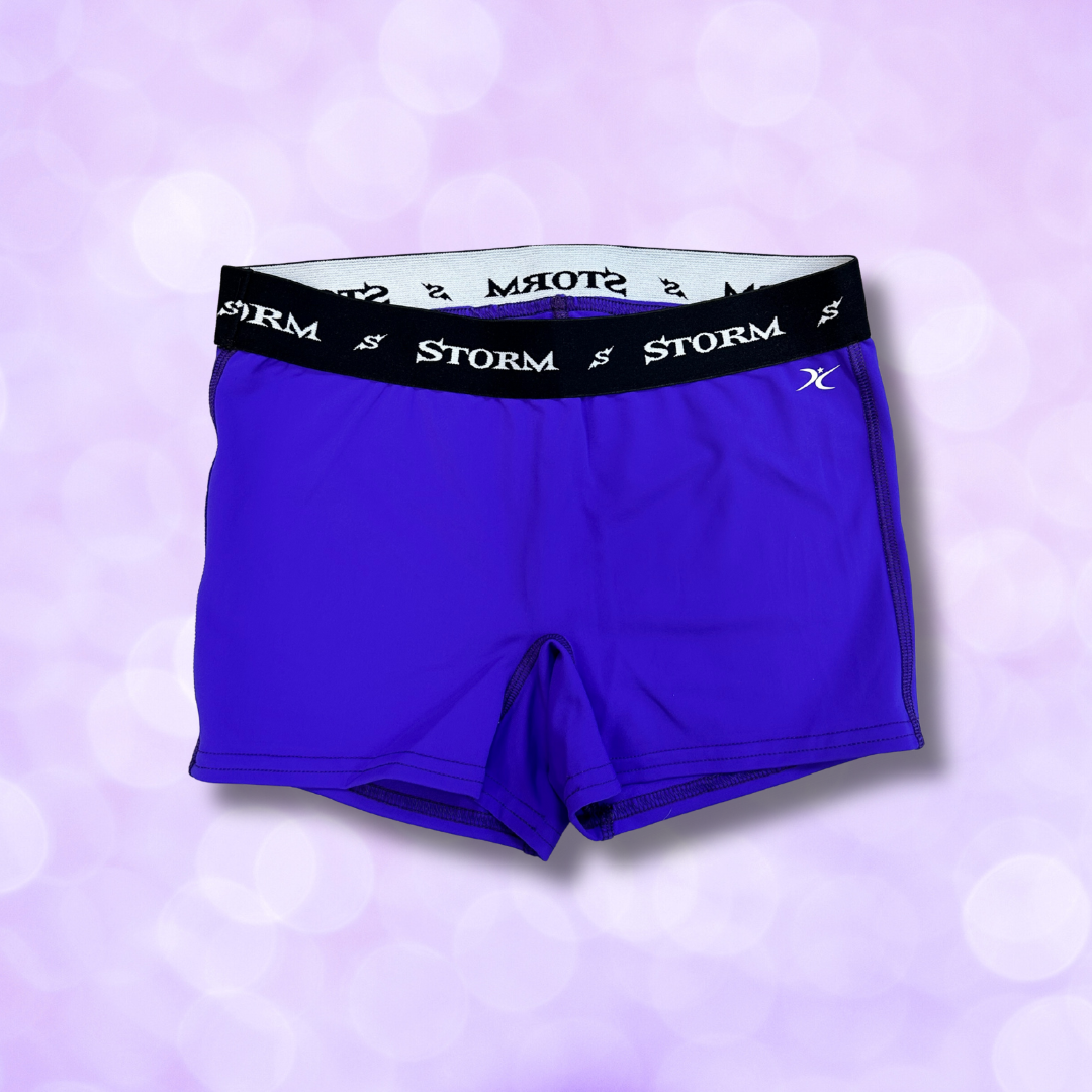 Shorts - Pro Cheer Storm Band - Black or Purple NEW
