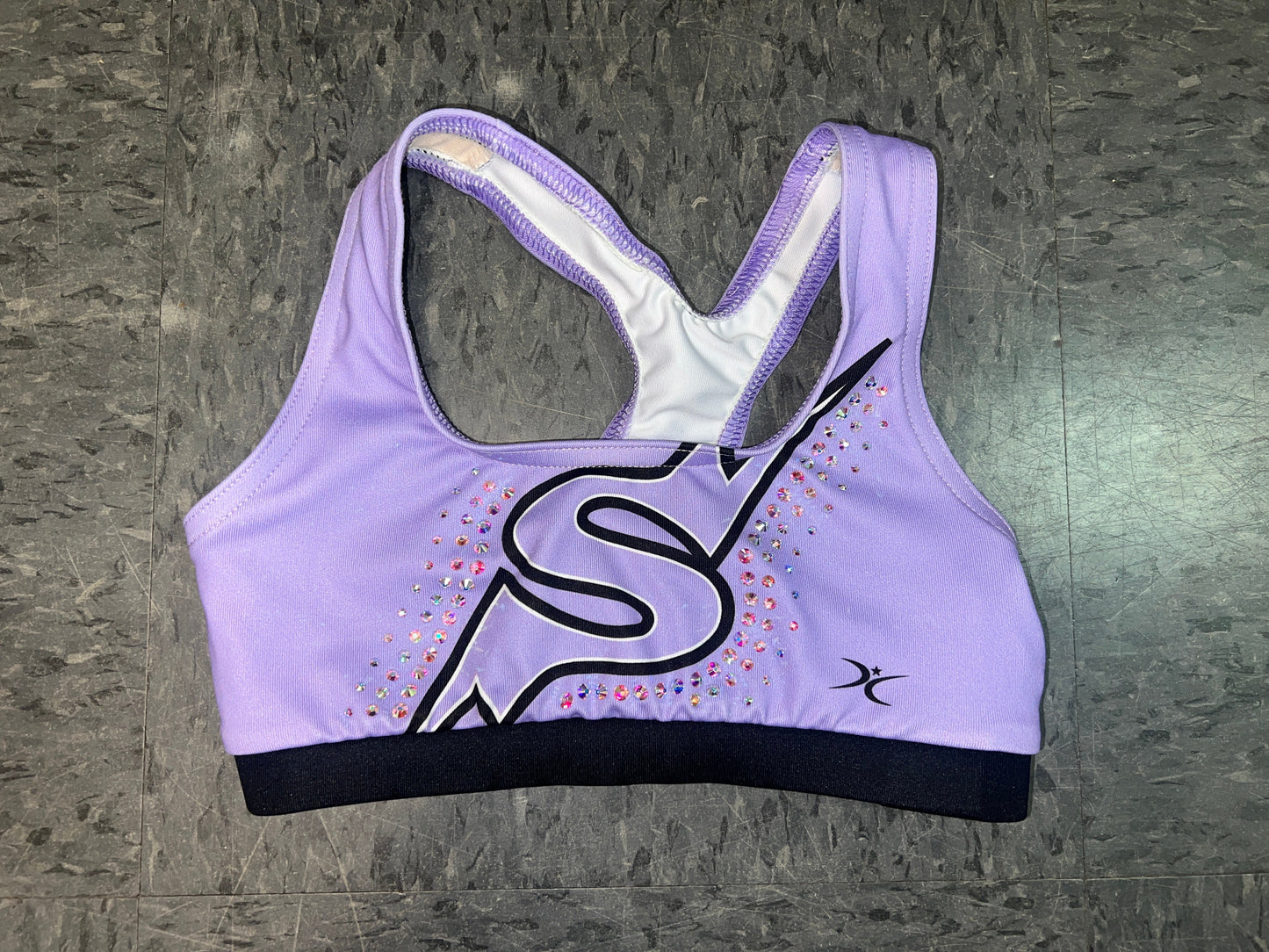 Pro Cheer Sports Bra - "S" Logo Lavender