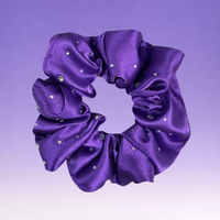 Scrunchie - Rhinestone (White & Purple)