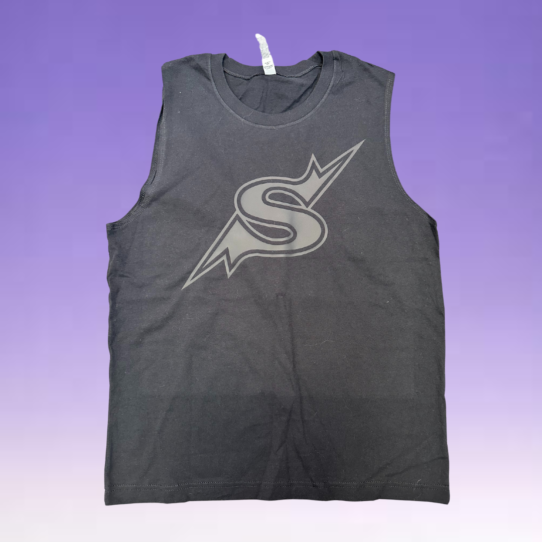 Black "S" Vinyl Logo Tank-Mens