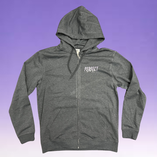 Zip Hoodie - Dark Grey w/ Chest Logo