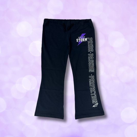 Drawstring Pants - Straight Leg - Pride, Passion, Perfection - Black NEW