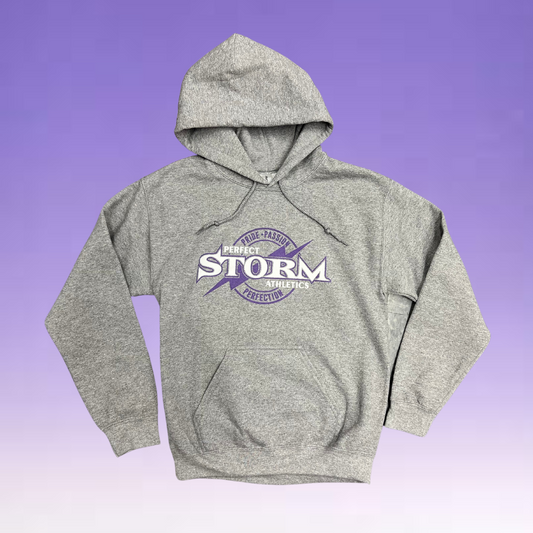 Hoodie - Grey Classic Circle Logo - Youth XL & Adult Sizes