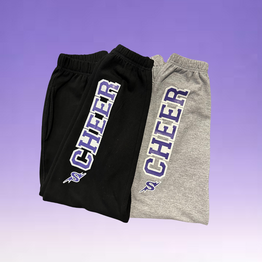 Sweats - Storm "S" Logo & Cheer on Leg - Black or Grey - Youth & Adult Sizes