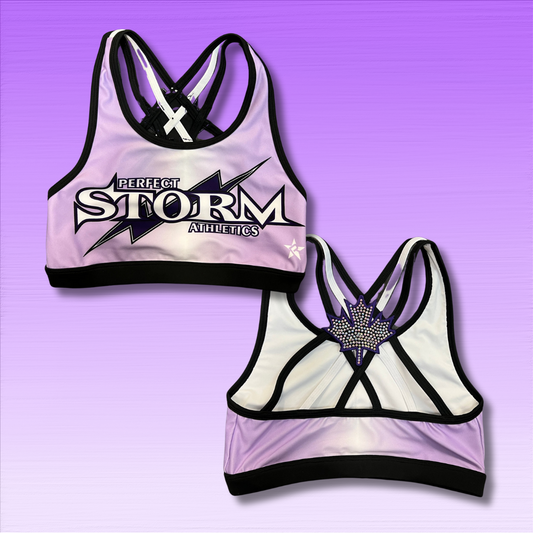 Sports Bra - Rebel Ombre Rhinestone Maple Leaf - Adult Small