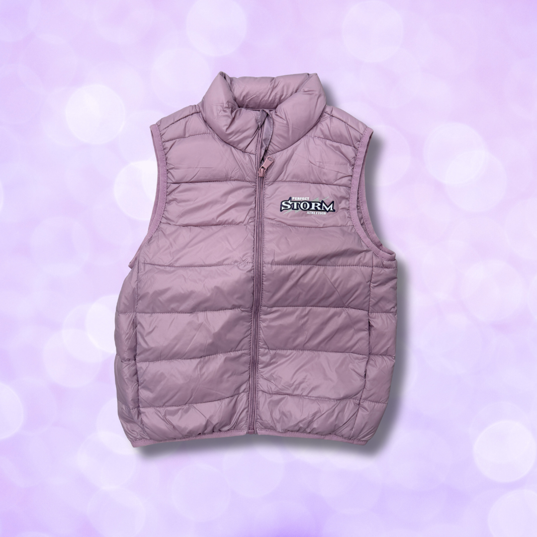 Puffer Vest - Black & Lavender NEW