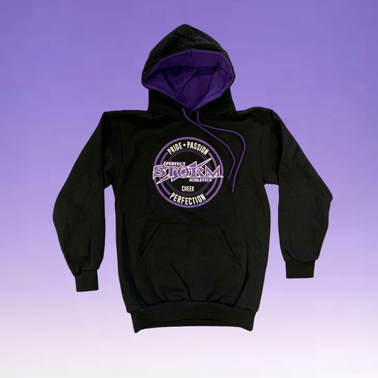 Black Hoodie with Purple Lined Hood